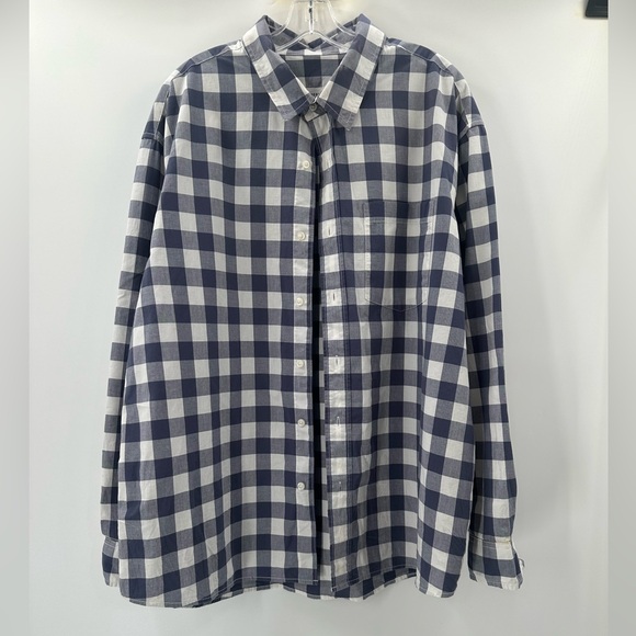 American Eagle Outfitters Other - American Eagle Outfitters Navy/White Gingham Plaid Button-Down Shirt Men’s XL